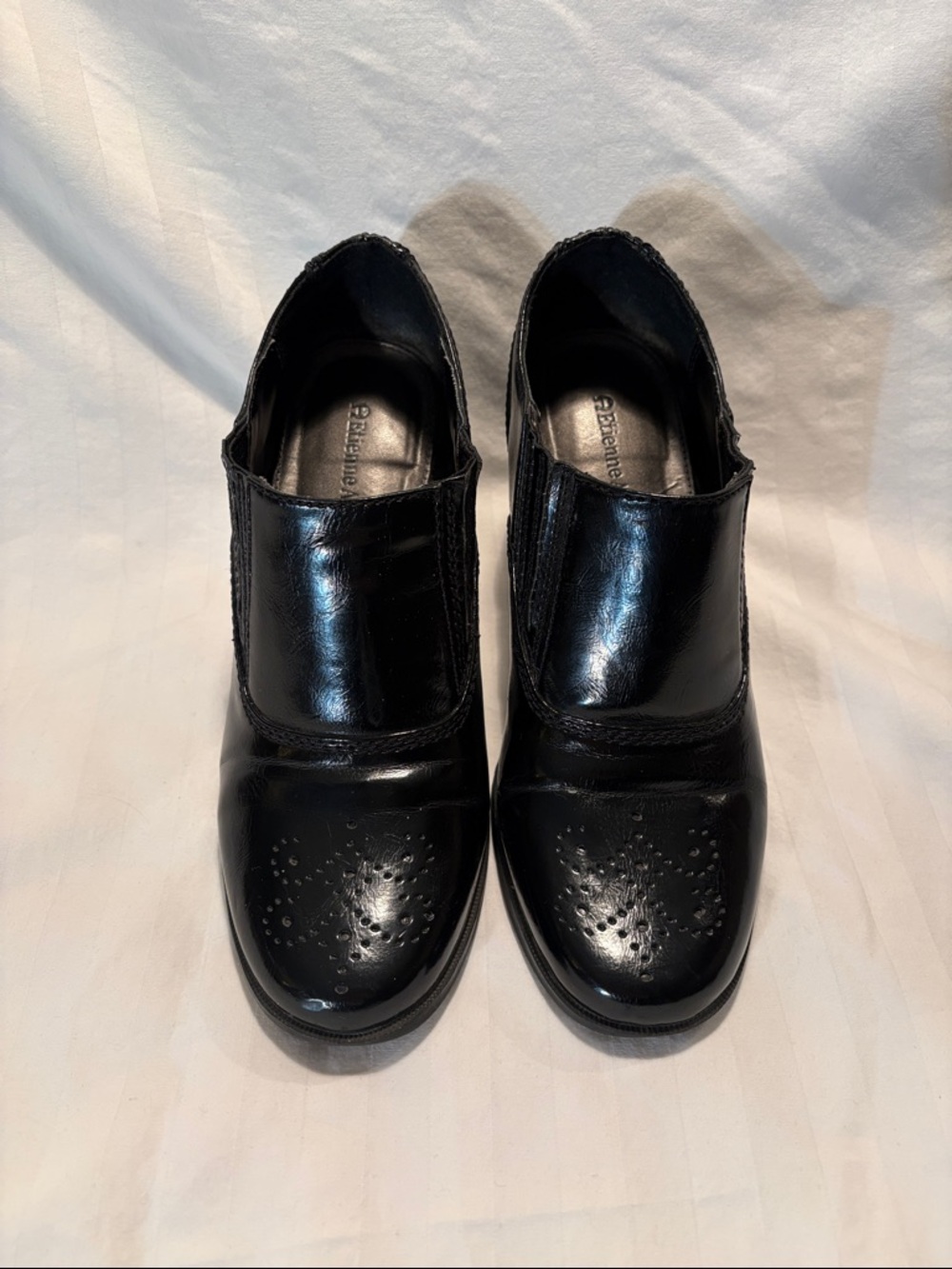 Black Block Heel Oxford Shoes Womens Size 7